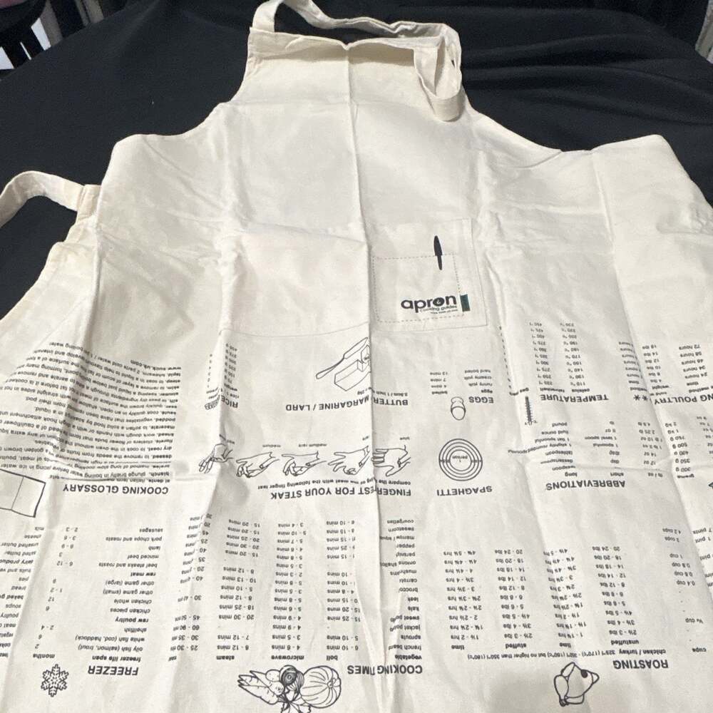 Restoration Hardware Cooking Guides-Lift Up-Bib Apron 100% Unbleached Cotton